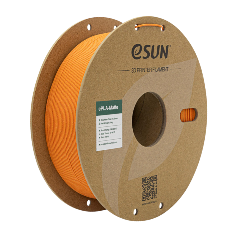 Філамент (пластик) для 3D принтера eSUN ePLA Matte 1кг, 1.75мм, мандариновий (ePLA-Matte-P175T1)